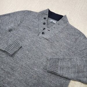 Bonobos Sweater Men Large Wool Alpaca Blend Slim Fit Gray Shawl Collar Knit